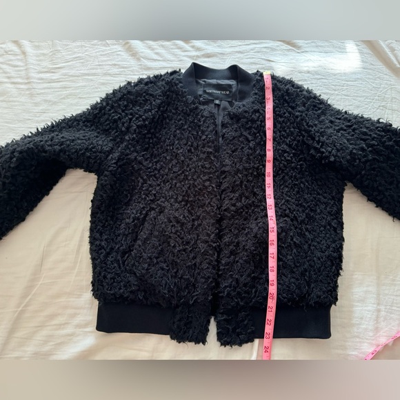 WHO WHAT WEAR BLK FLEECE TEDDY BOMBER JKT SIZE MED MINT CONDITION - Picture 4 of 8